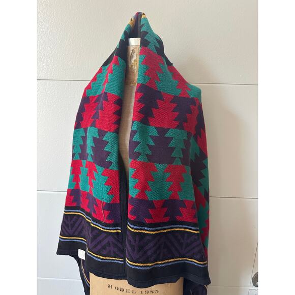 Vintage Navajo Tribal Throw Knit Blanket cotton Made In USA Reversible 62x48” - Picture 14 of 16